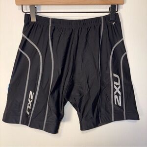 NWT 2XU Women XL Black Cycling Drawstring Compression Comp Tri Shorts Triathlon